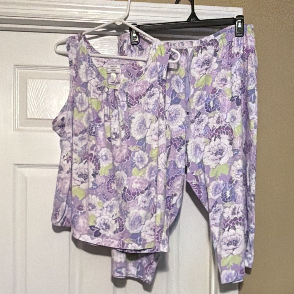 Carole Hochman Heavenly Soft Sleepwear Floral Pajama Set Women's 1X PLUS SIZE - Picture 3 of 8